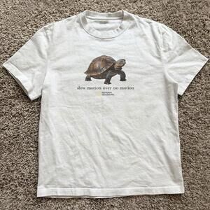 White National Geographic Turtle Slow Motion Over No Motion Tee
